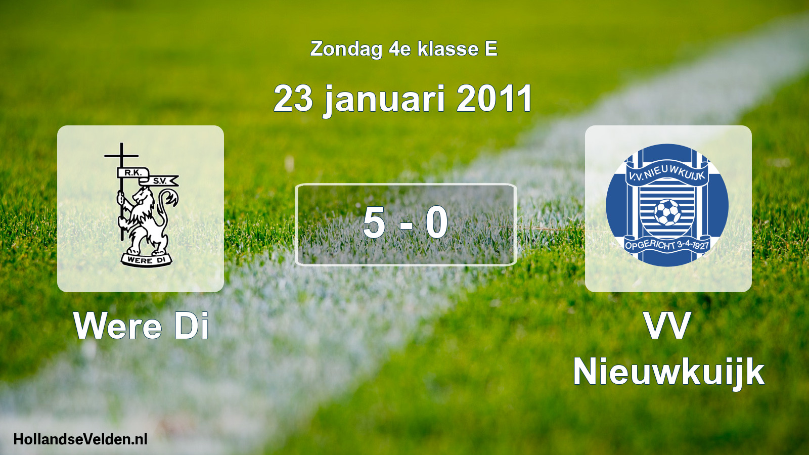 Total number of matches played: Were Di - VV Nieuwkuijk 5 - 0 (23 January 2011)