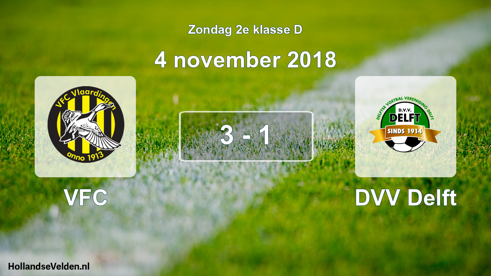 Total number of matches played: VFC - DVV Delft 3 - 1 (4 November 2018)