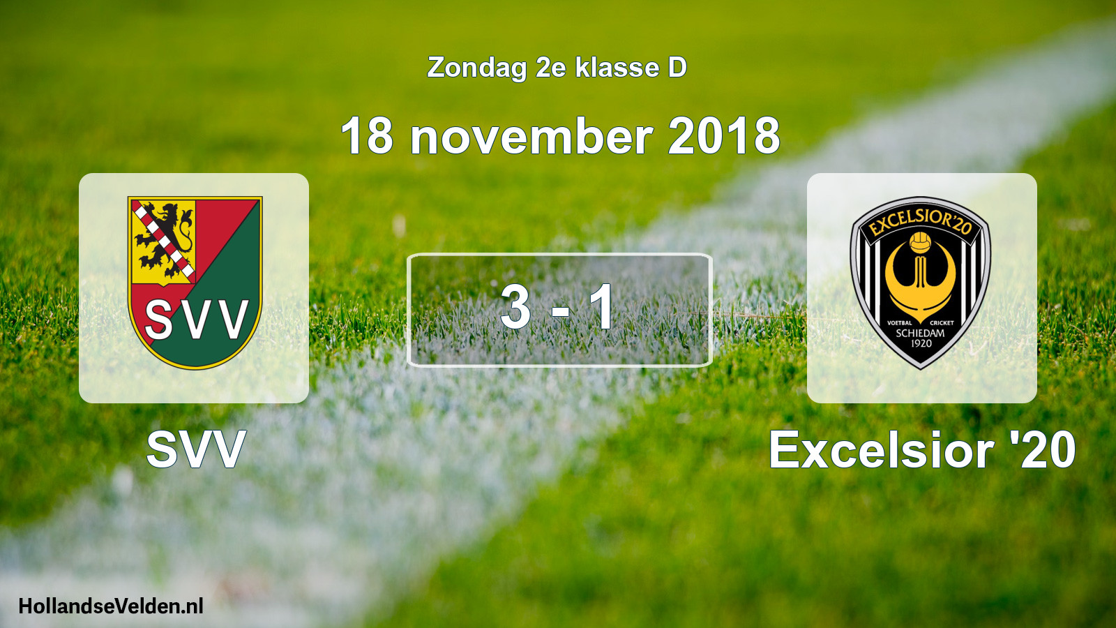 Total number of matches played: SVV - Excelsior '20 3 - 1 (18 November 2018)