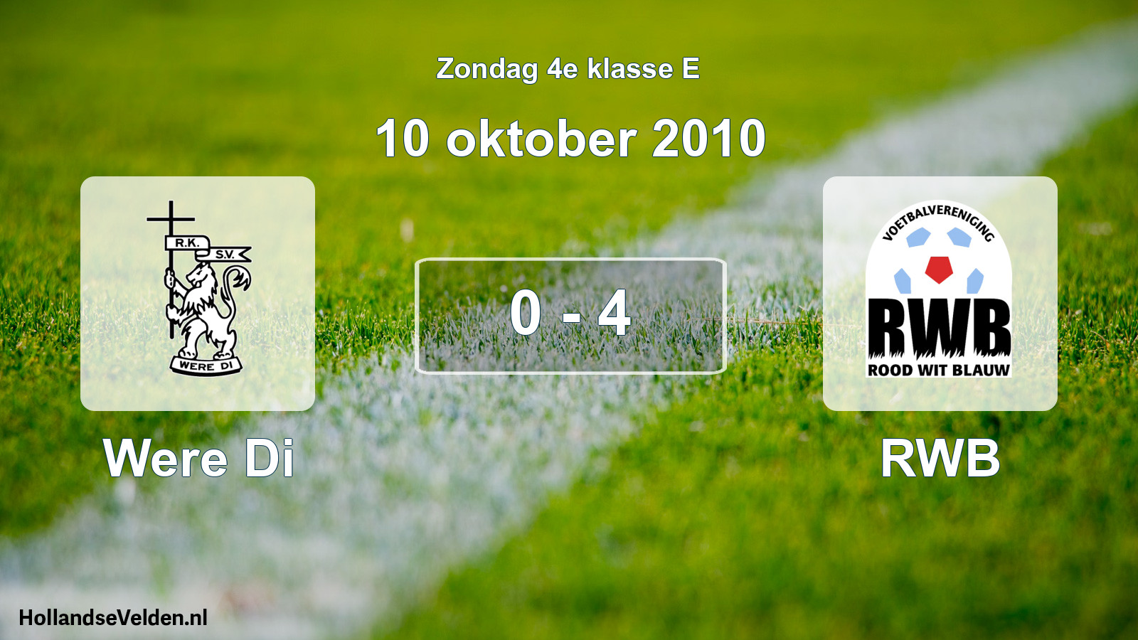 Total number of matches played: Were Di - RWB 0 - 4 (10 October 2010)