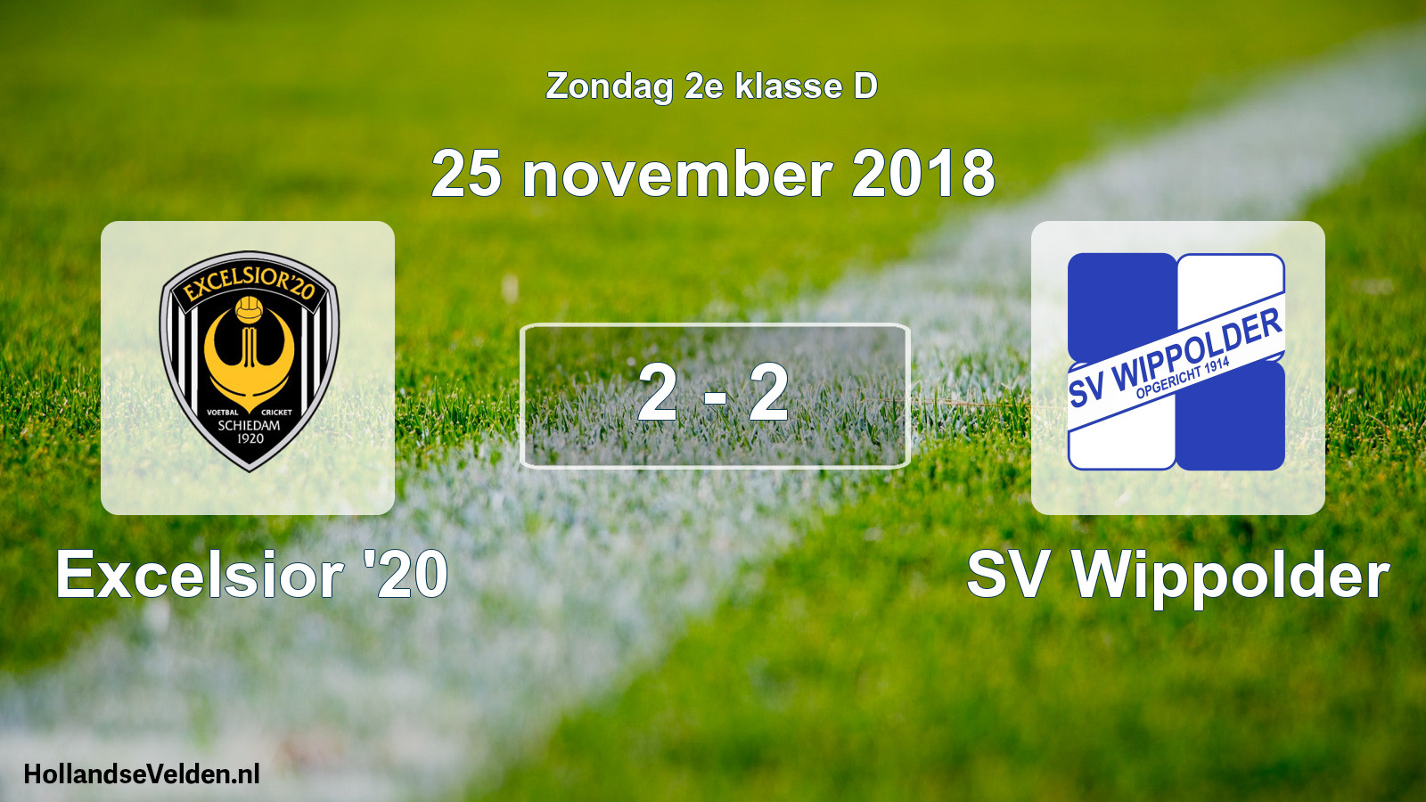 Total number of matches played: Excelsior '20 - SV Wippolder 2 - 2 (25 November 2018)