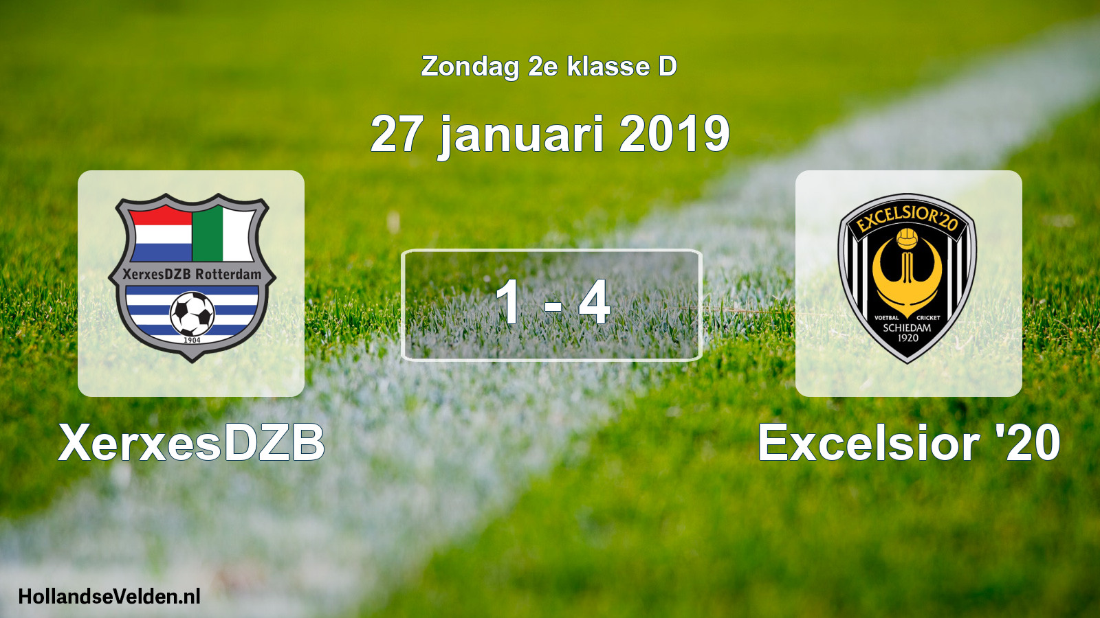 Total number of matches played: XerxesDZB - Excelsior '20 1 - 4 (27 January 2019)