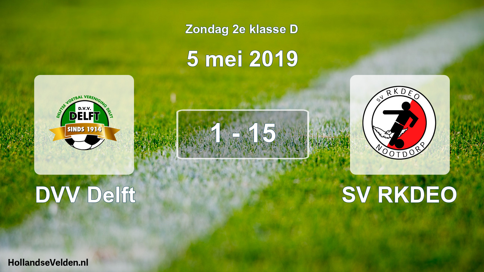 Total number of matches played: DVV Delft - SV RKDEO 1 - 15 (5 May 2019)