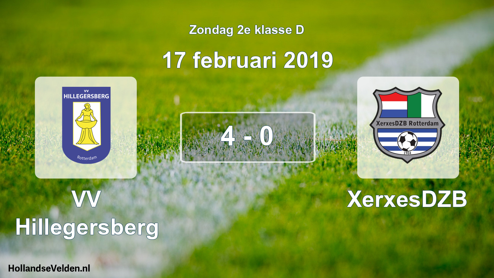 Total number of matches played: VV Hillegersberg - XerxesDZB 4 - 0 (17 February 2019)
