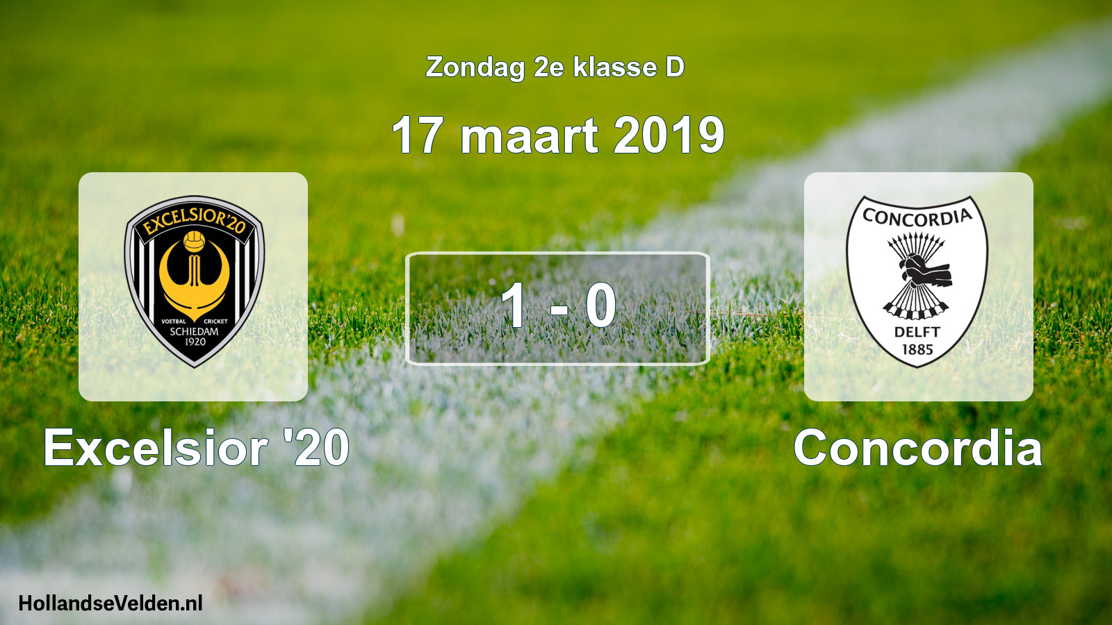 Total number of matches played: Excelsior '20 - Concordia 1 - 0 (17 March 2019)