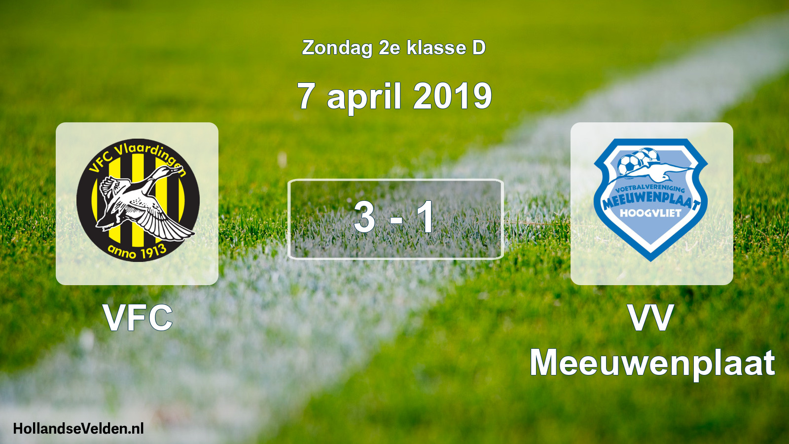 Total number of matches played: VFC - VV Meeuwenplaat 3 - 1 (7 April 2019)