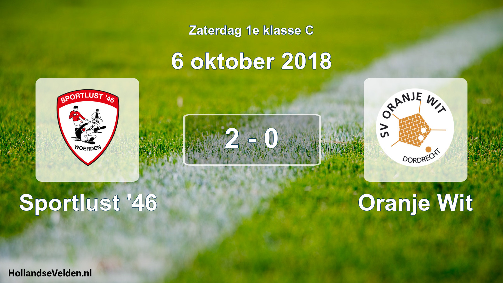 Total number of matches played: Sportlust '46 - Oranje Wit 2 - 0 (6 October 2018)