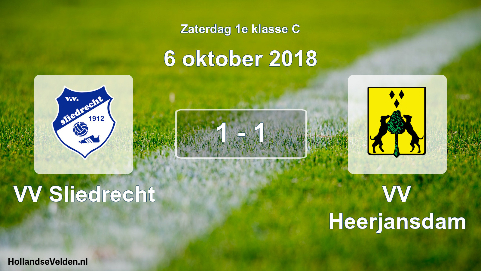 Total number of matches played: VV Sliedrecht - VV Heerjansdam 1 - 1 (6 October 2018)