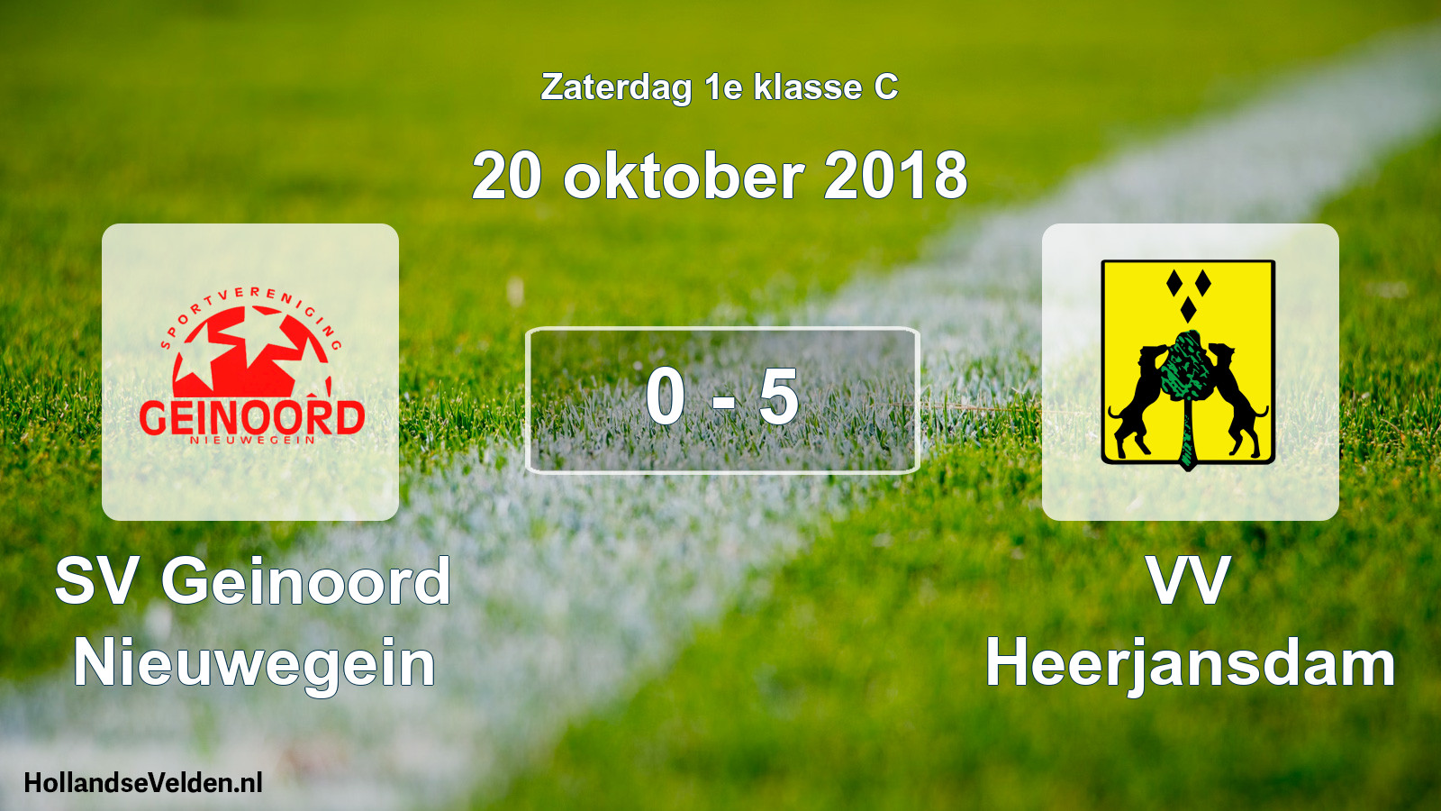 Total number of matches played: SV Geinoord Nieuwegein - VV Heerjansdam 0 - 5 (20 October 2018)