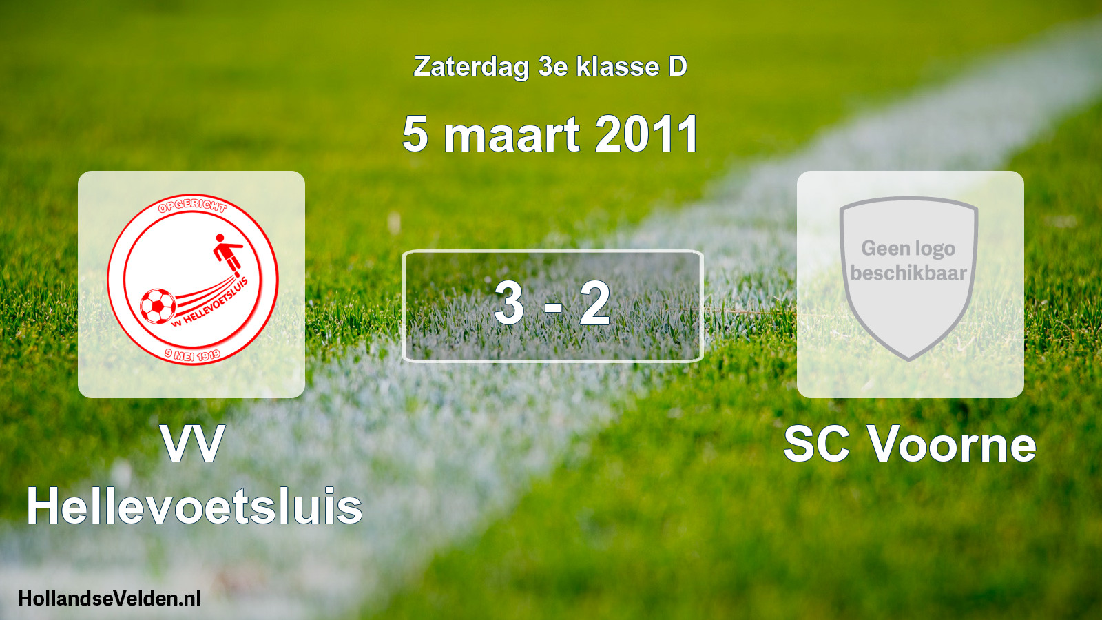 Total number of matches played: VV Hellevoetsluis - SC Voorne 3 - 2 (5 March 2011)