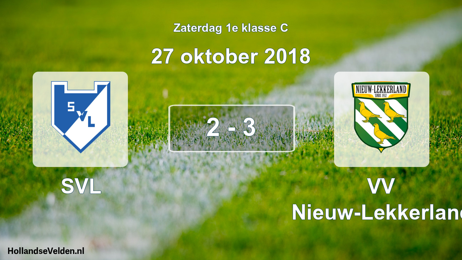 Total number of matches played: SVL - VV Nieuw-Lekkerland 2 - 3 (27 October 2018)