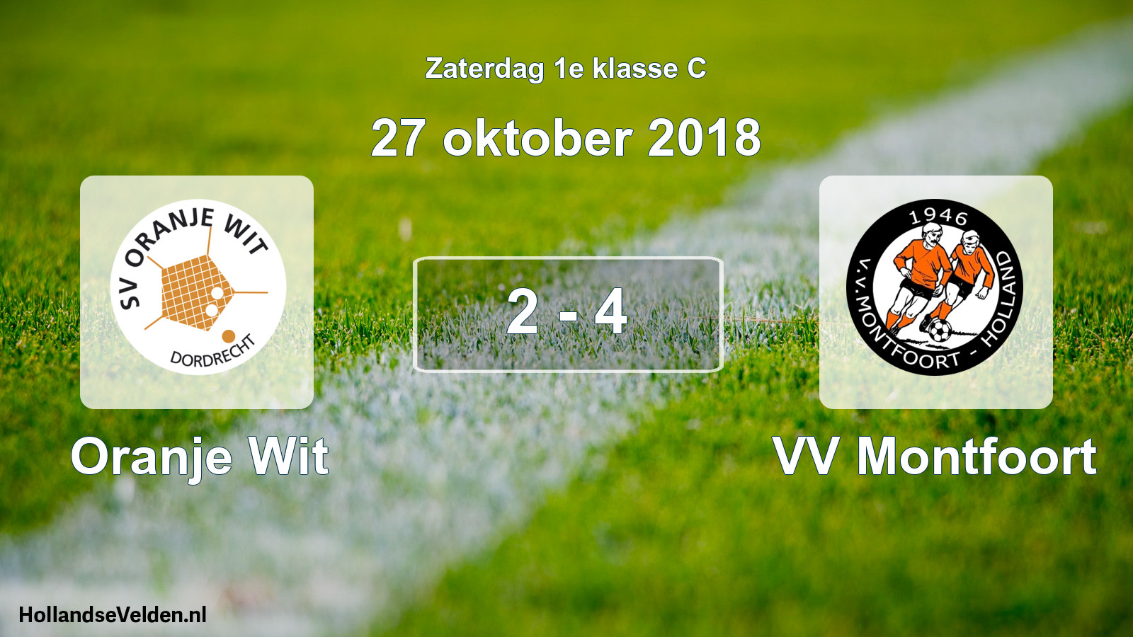 Total number of matches played: Oranje Wit - VV Montfoort 2 - 4 (27 October 2018)
