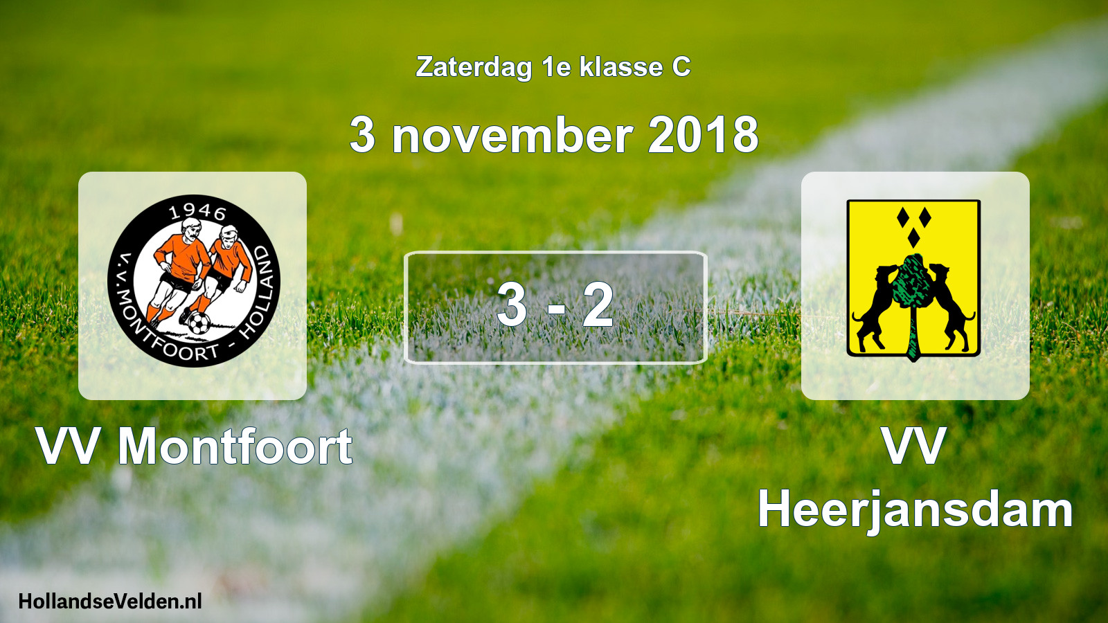 Total number of matches played: VV Montfoort - VV Heerjansdam 3 - 2 (3 November 2018)