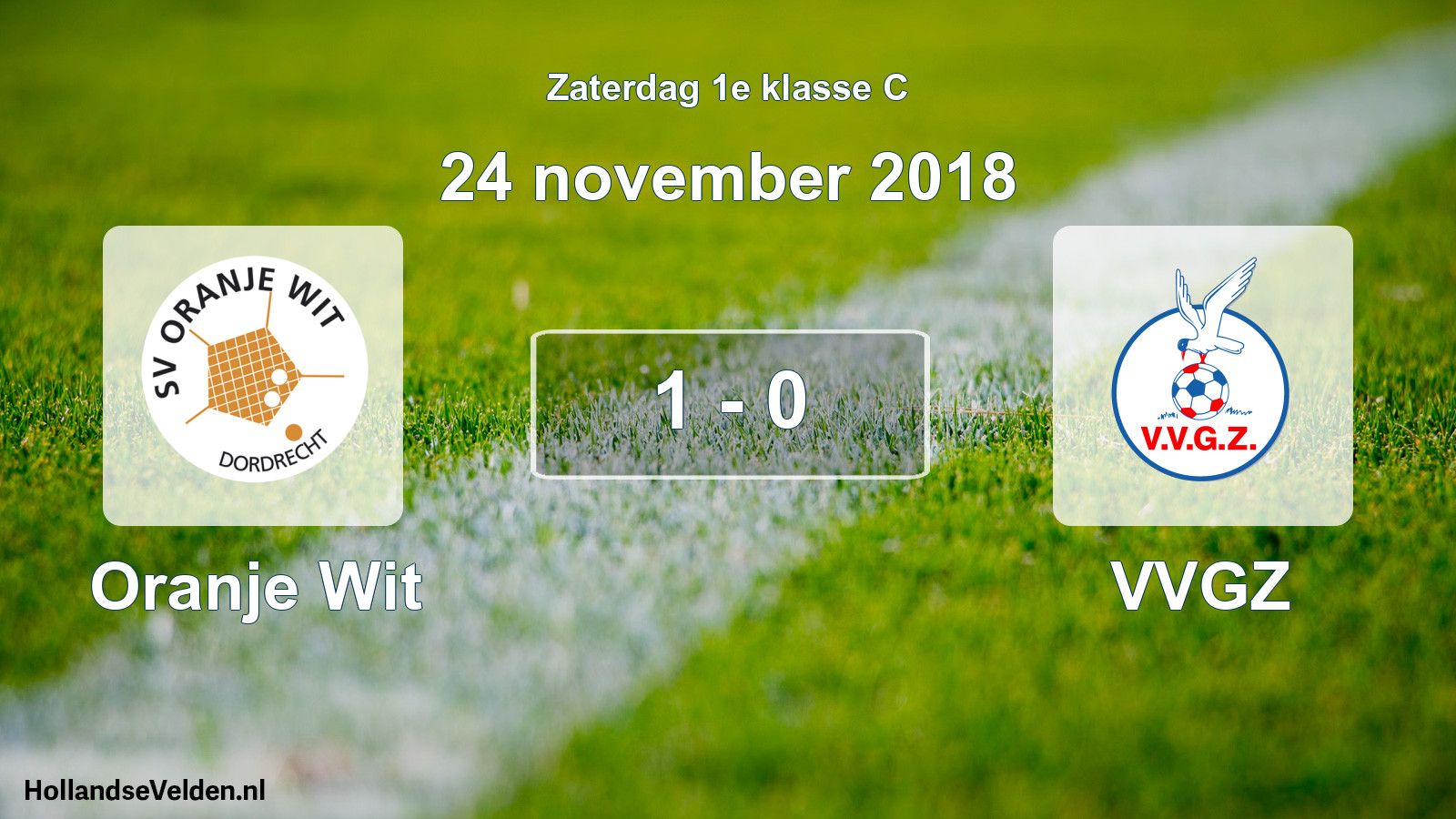 Total number of matches played: Oranje Wit - VVGZ 1 - 0 (24 November 2018)