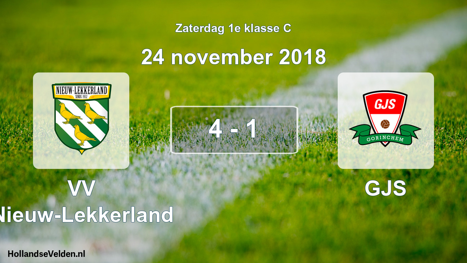Total number of matches played: VV Nieuw-Lekkerland - GJS 4 - 1 (24 November 2018)
