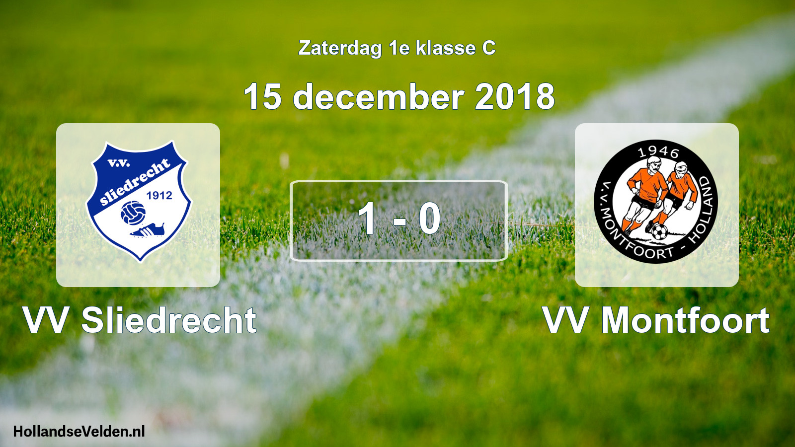 Total number of matches played: VV Sliedrecht - VV Montfoort 1 - 0 (15 December 2018)