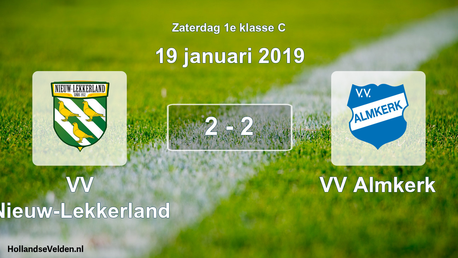 Total number of matches played: VV Nieuw-Lekkerland - VV Almkerk 2 - 2 (19 January 2019)