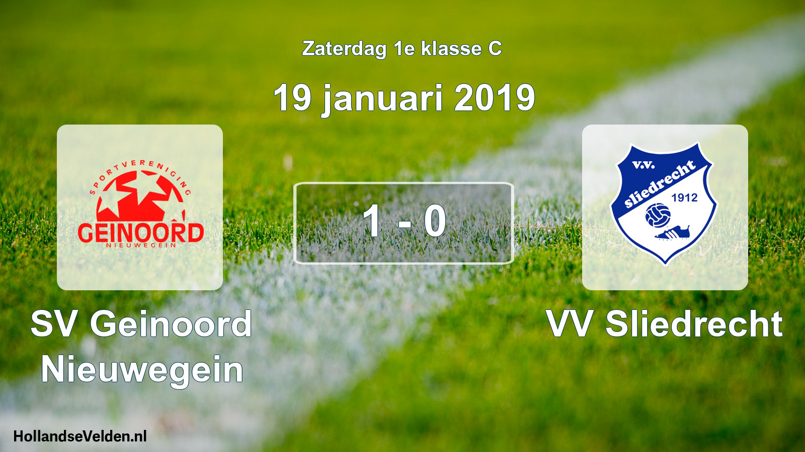 Total number of matches played: SV Geinoord Nieuwegein - VV Sliedrecht 1 - 0 (19 January 2019)