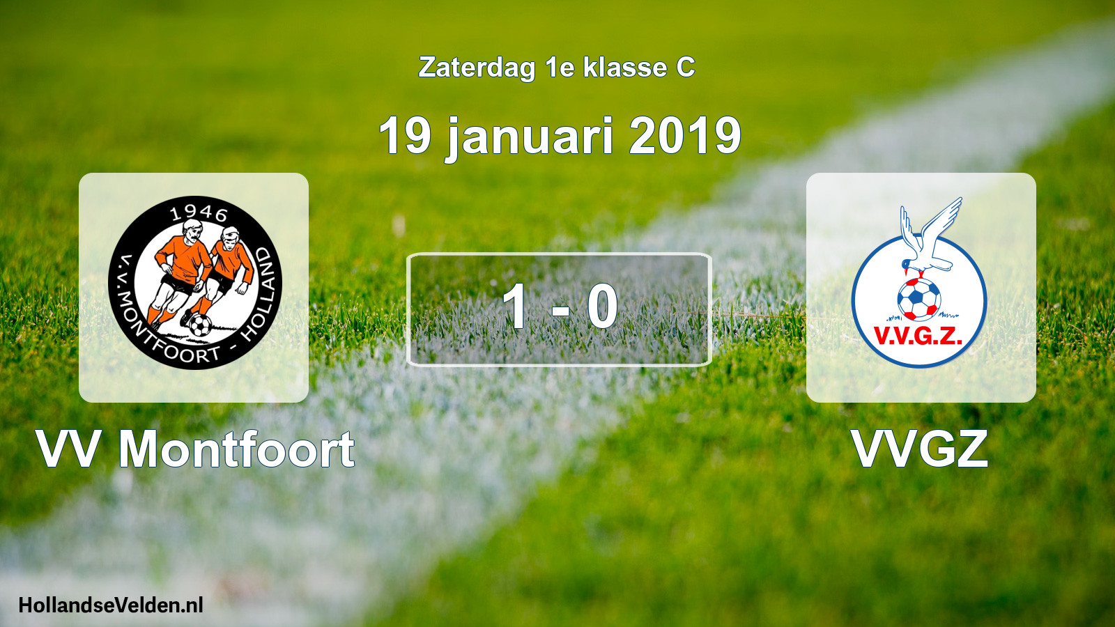 Total number of matches played: VV Montfoort - VVGZ 1 - 0 (19 January 2019)