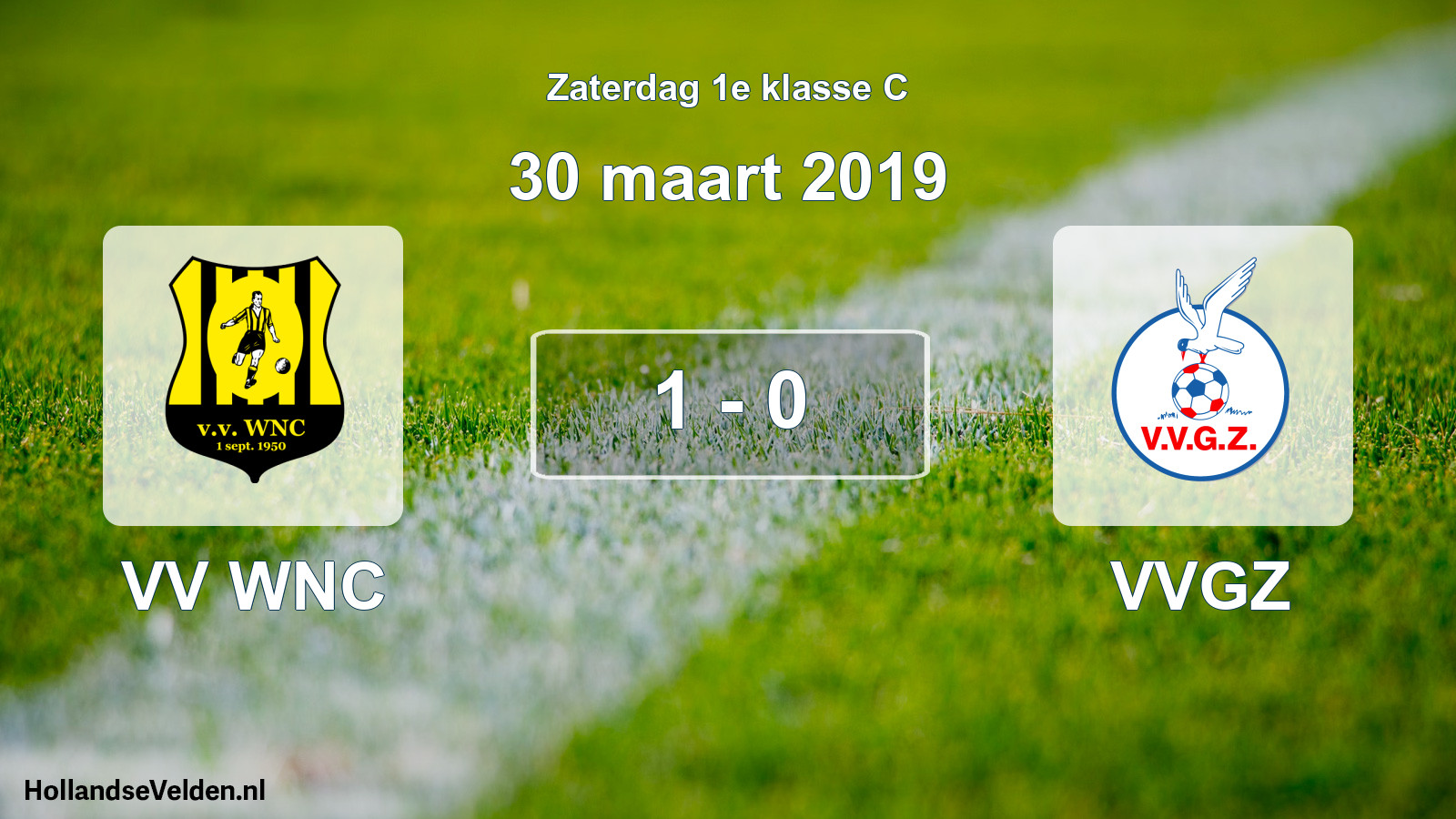 Total number of matches played: VV WNC - VVGZ 1 - 0 (30 March 2019)