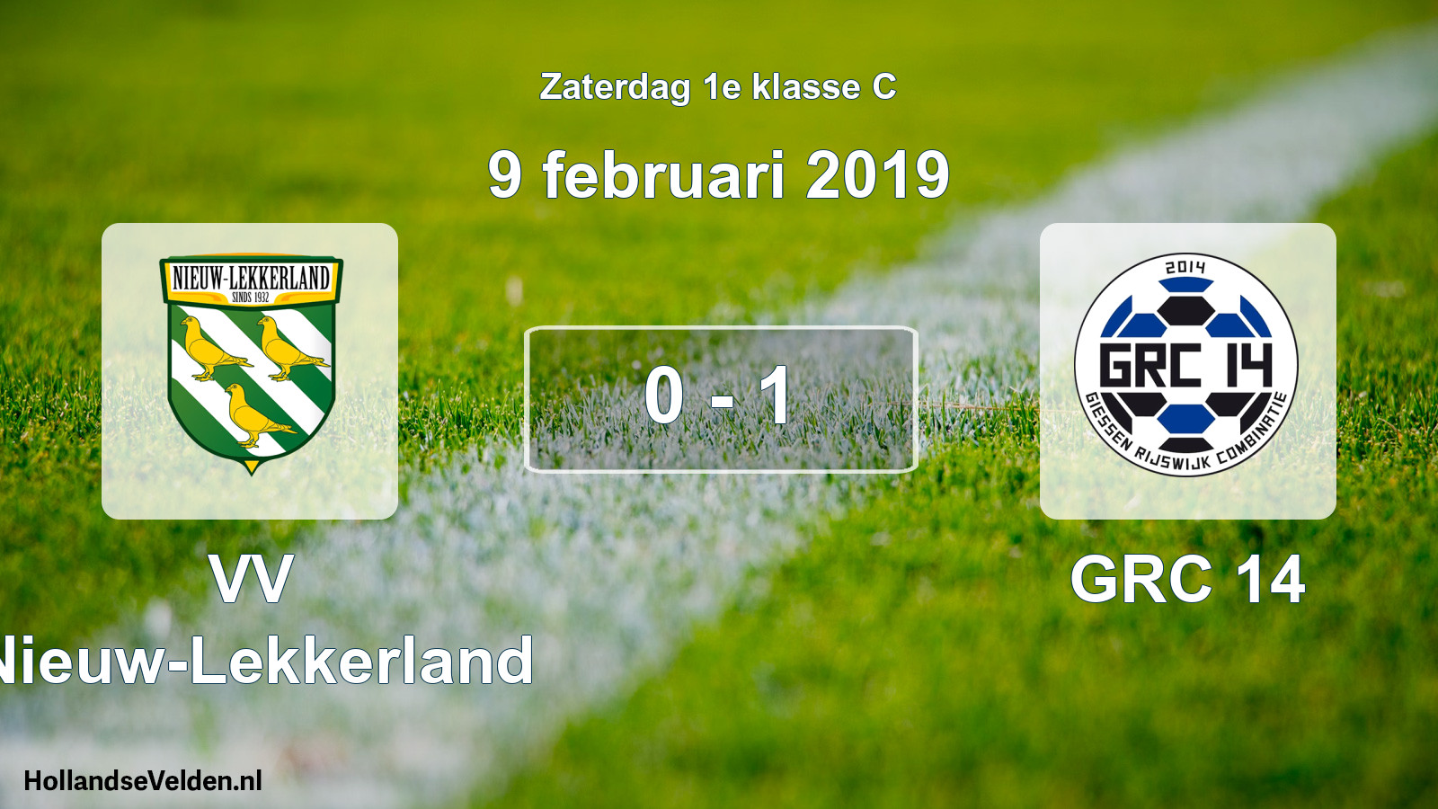 Total number of matches played: VV Nieuw-Lekkerland - GRC 14 0 - 1 (9 February 2019)