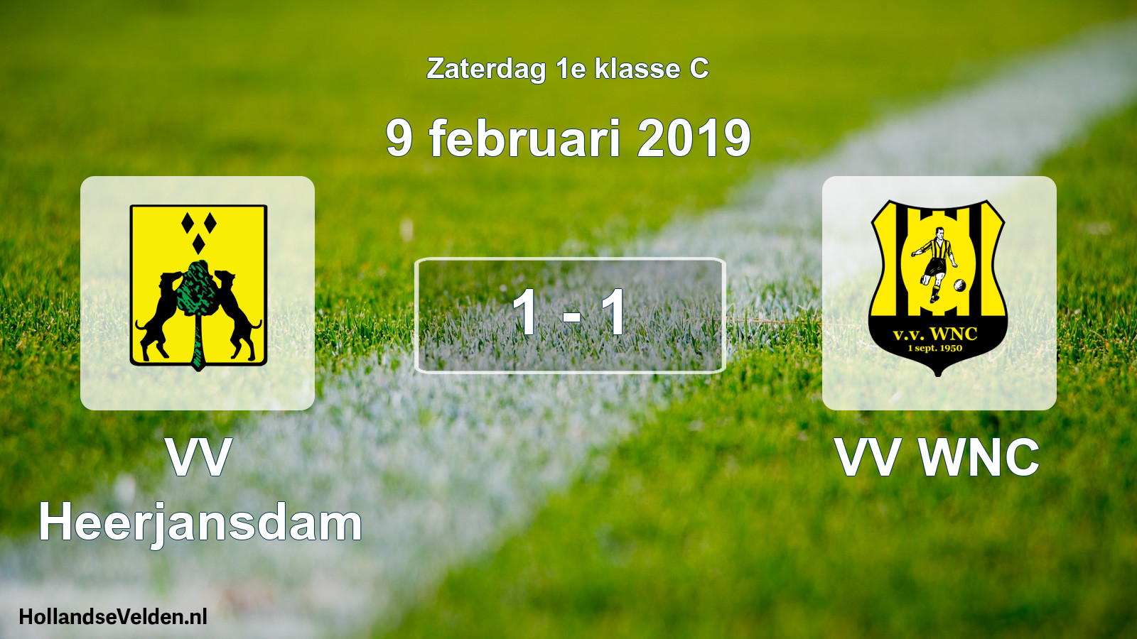 Total number of matches played: VV Heerjansdam - VV WNC 1 - 1 (9 February 2019)