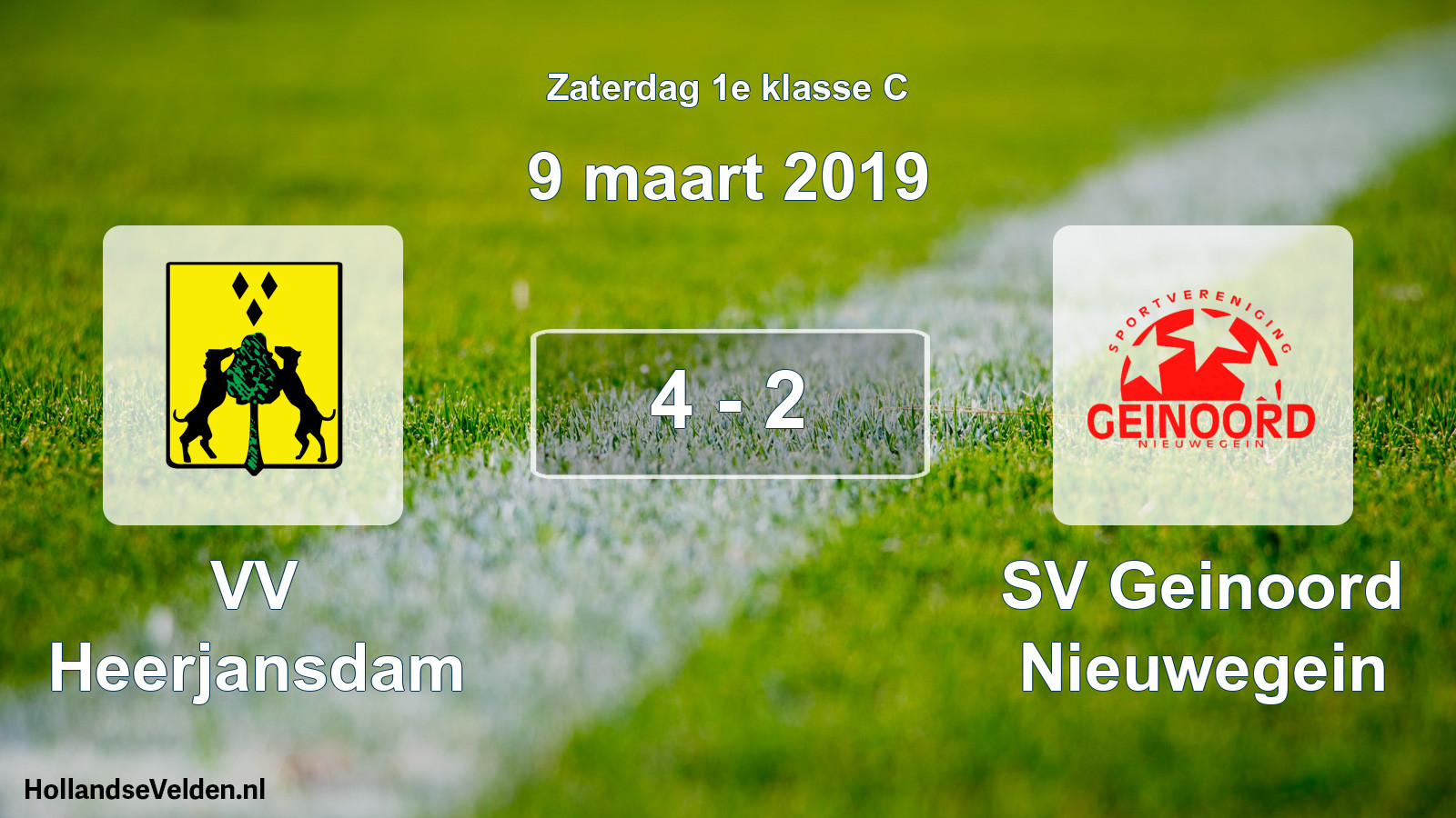 Total number of matches played: VV Heerjansdam - SV Geinoord Nieuwegein 4 - 2 (9 March 2019)