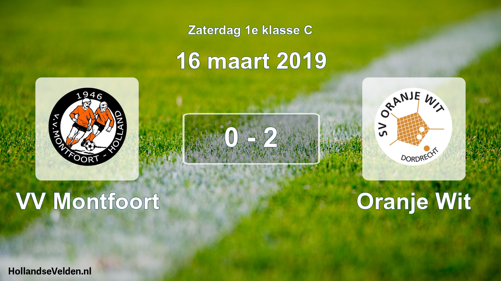 Total number of matches played: VV Montfoort - Oranje Wit 0 - 2 (16 March 2019)