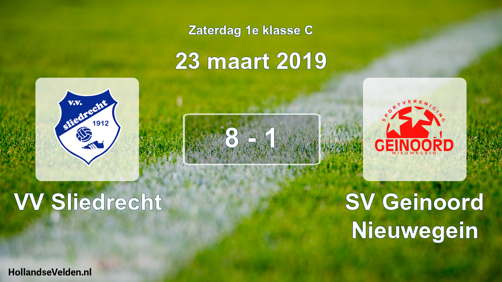 Total number of matches played: VV Sliedrecht - SV Geinoord Nieuwegein 8 - 1 (23 March 2019)