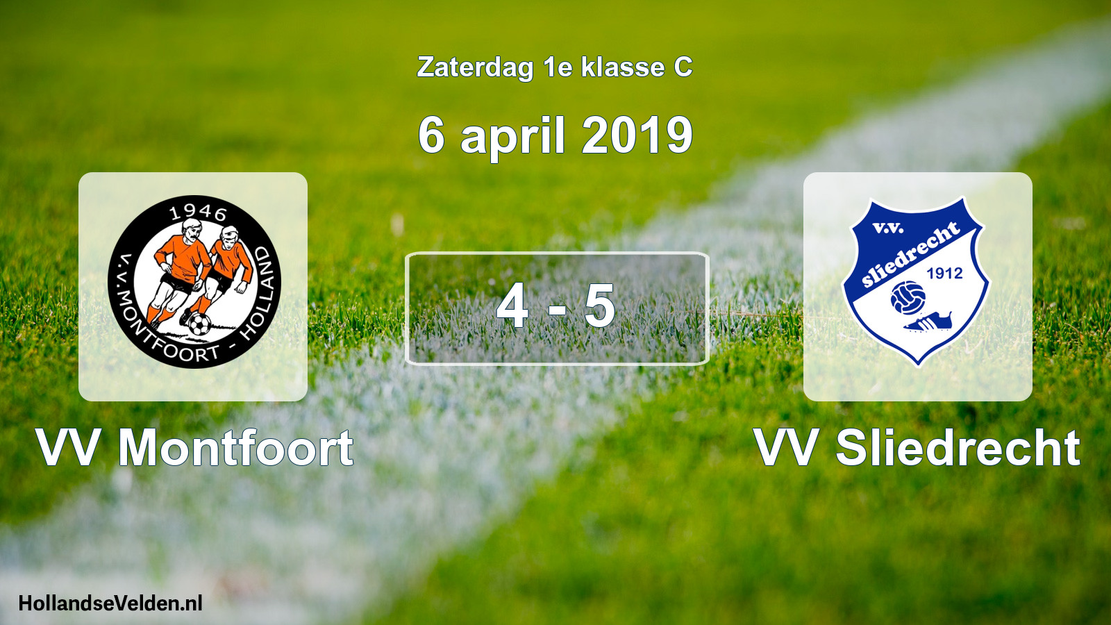 Total number of matches played: VV Montfoort - VV Sliedrecht 4 - 5 (6 April 2019)