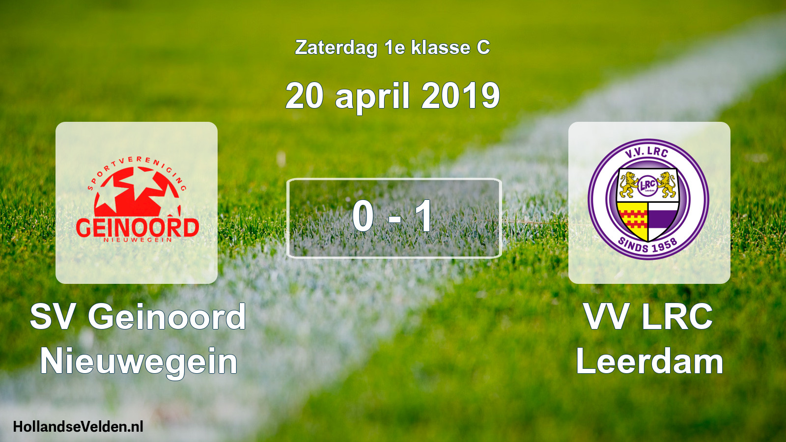 Total number of matches played: SV Geinoord Nieuwegein - VV LRC Leerdam 0 - 1 (20 April 2019)