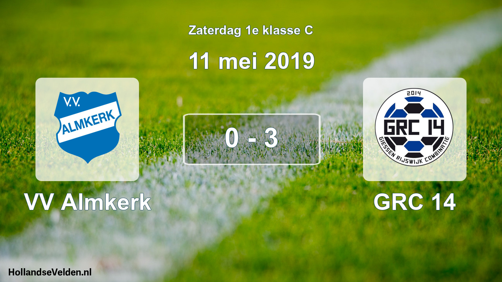 Total number of matches played: VV Almkerk - GRC 14 0 - 3 (11 May 2019)
