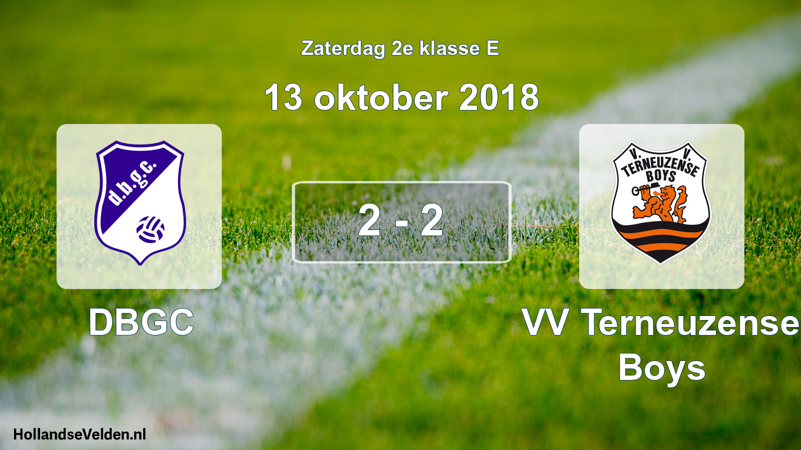 Total number of matches played: DBGC - VV Terneuzense Boys 2 - 2 (13 October 2018)