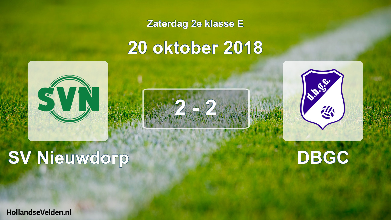 Total number of matches played: SV Nieuwdorp - DBGC 2 - 2 (20 October 2018)