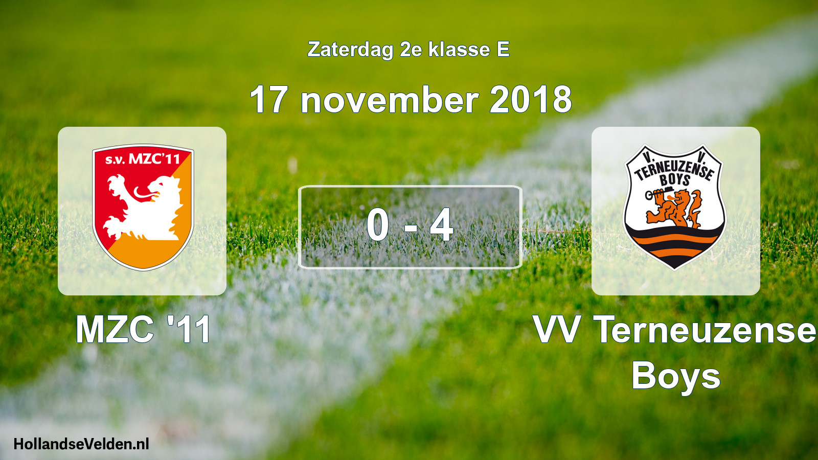 Total number of matches played: MZC '11 - VV Terneuzense Boys 0 - 4 (17 November 2018)