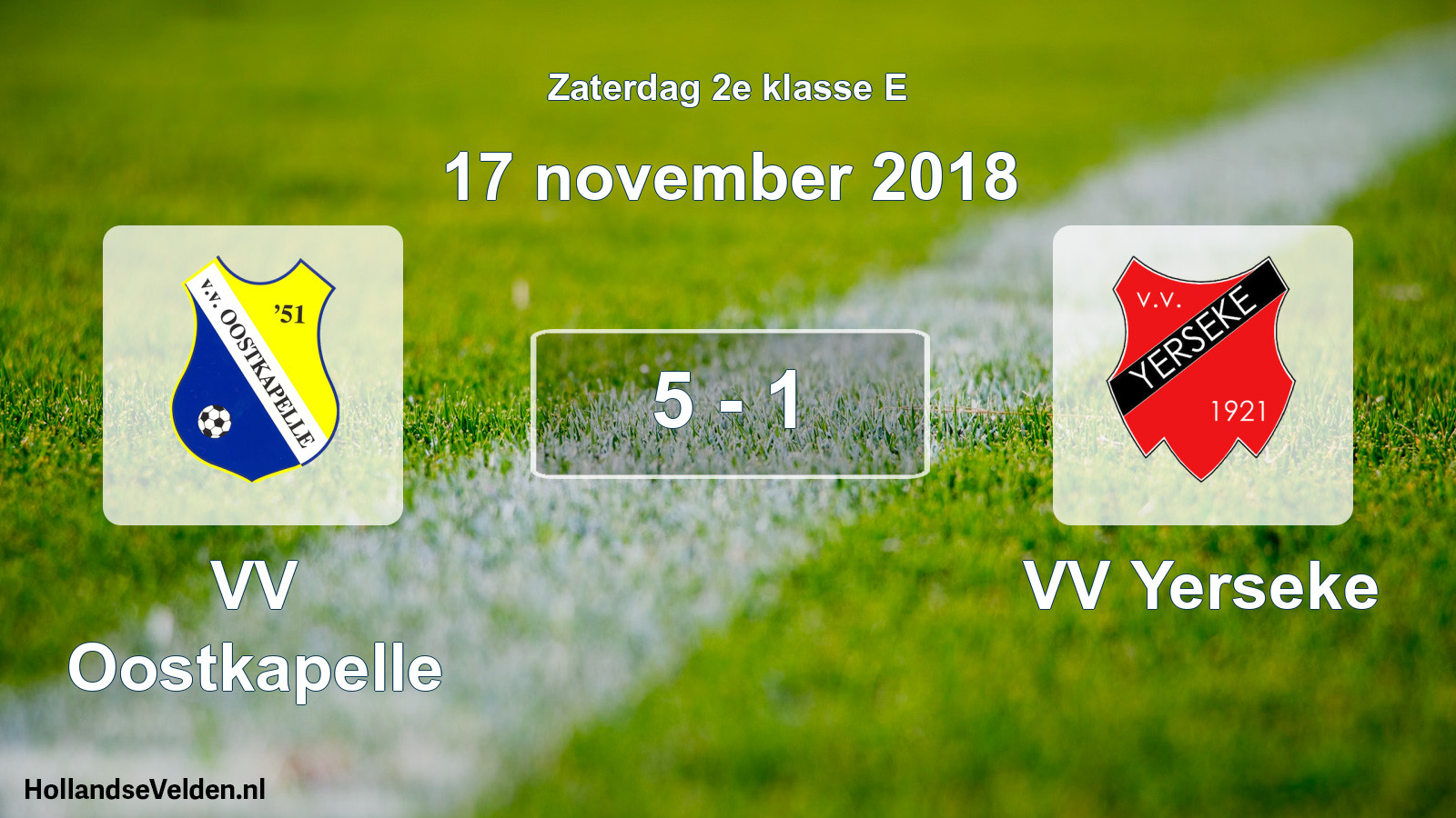 Total number of matches played: VV Oostkapelle - VV Yerseke 5 - 1 (17 November 2018)