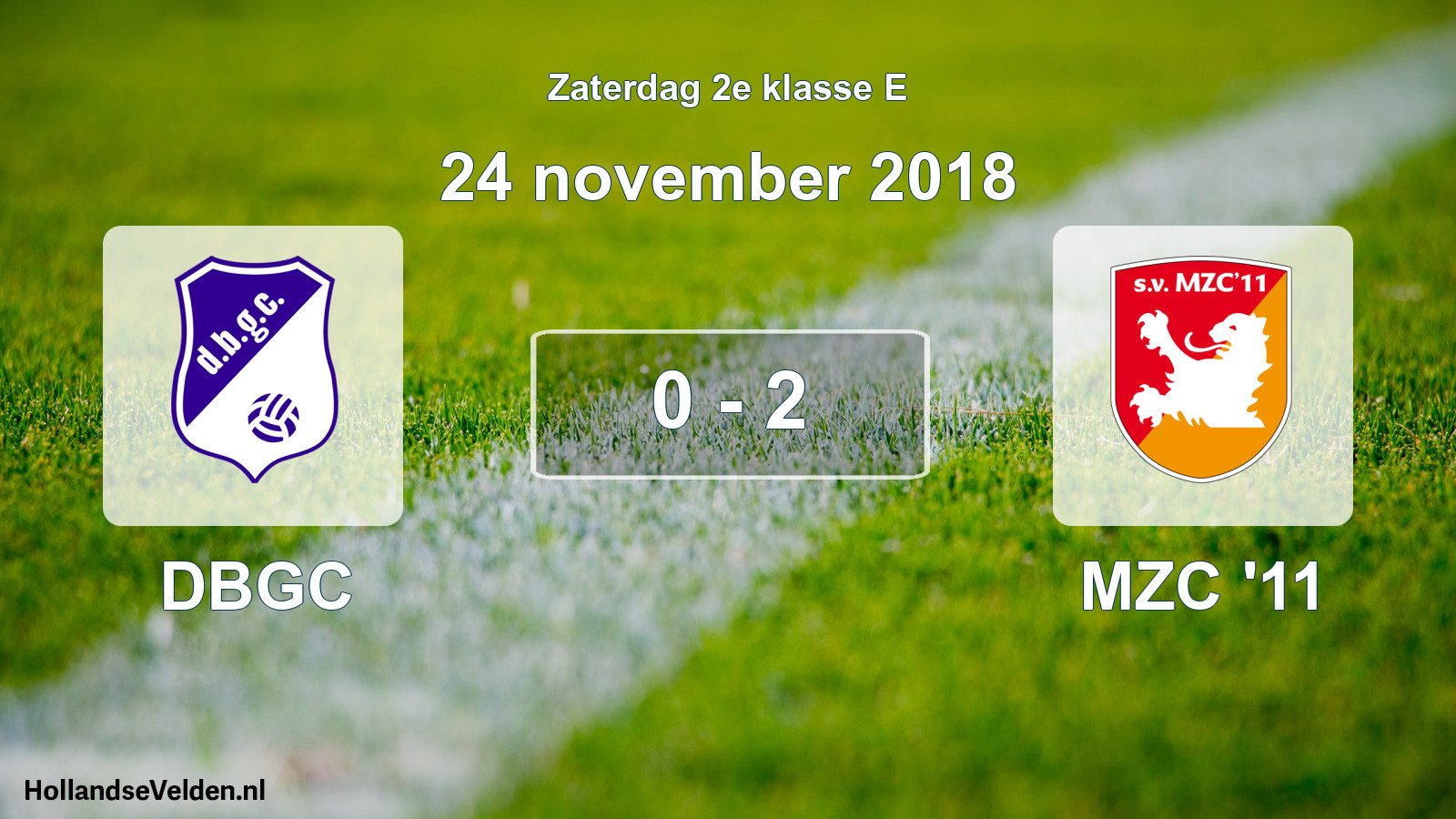 Total number of matches played: DBGC - MZC '11 0 - 2 (24 November 2018)