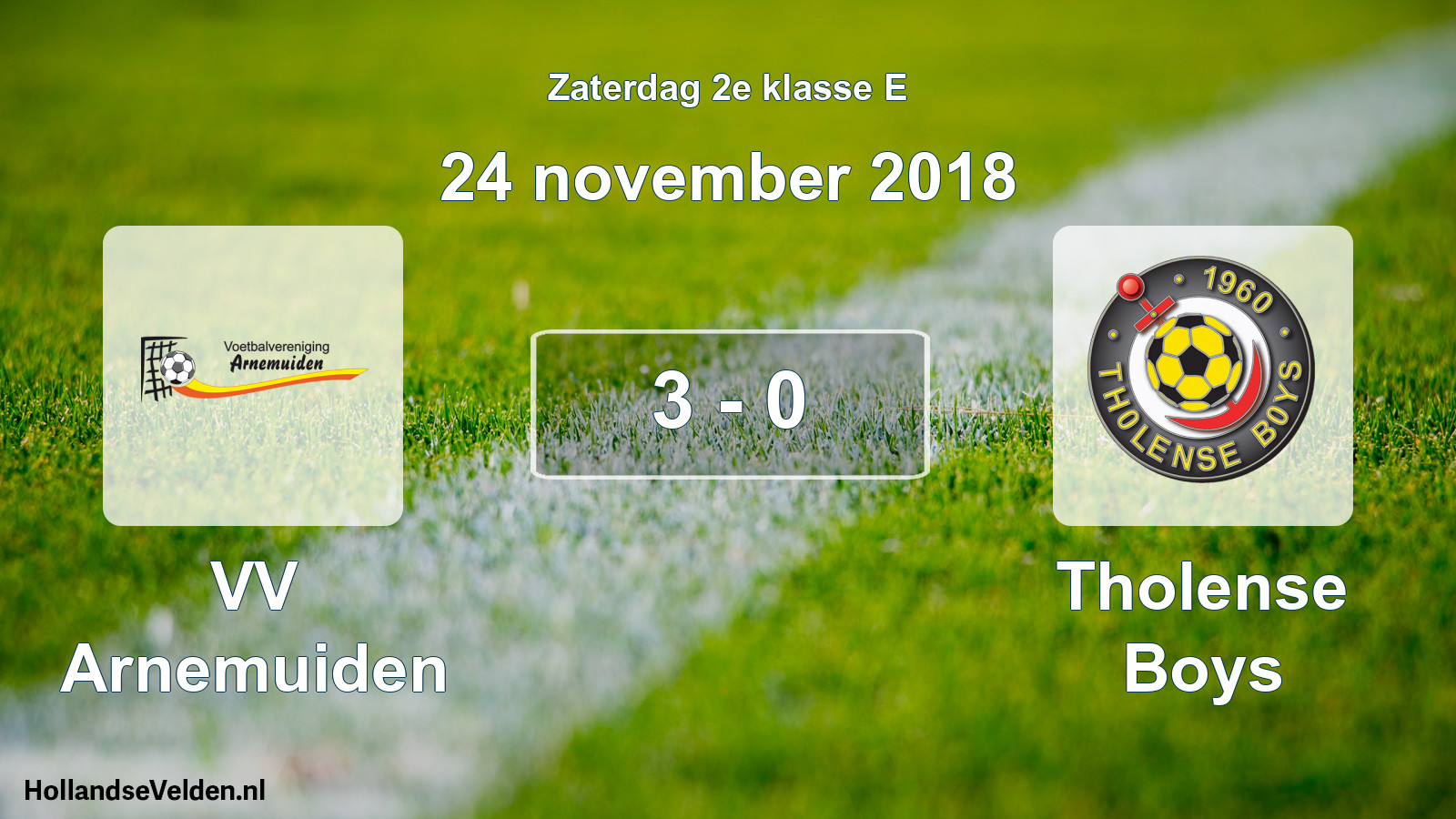 Total number of matches played: VV Arnemuiden - Tholense Boys 3 - 0 (24 November 2018)