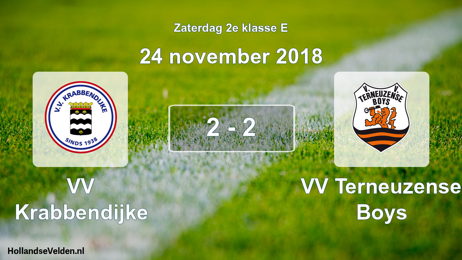 Total number of matches played: VV Krabbendijke - VV Terneuzense Boys 2 - 2 (24 November 2018)