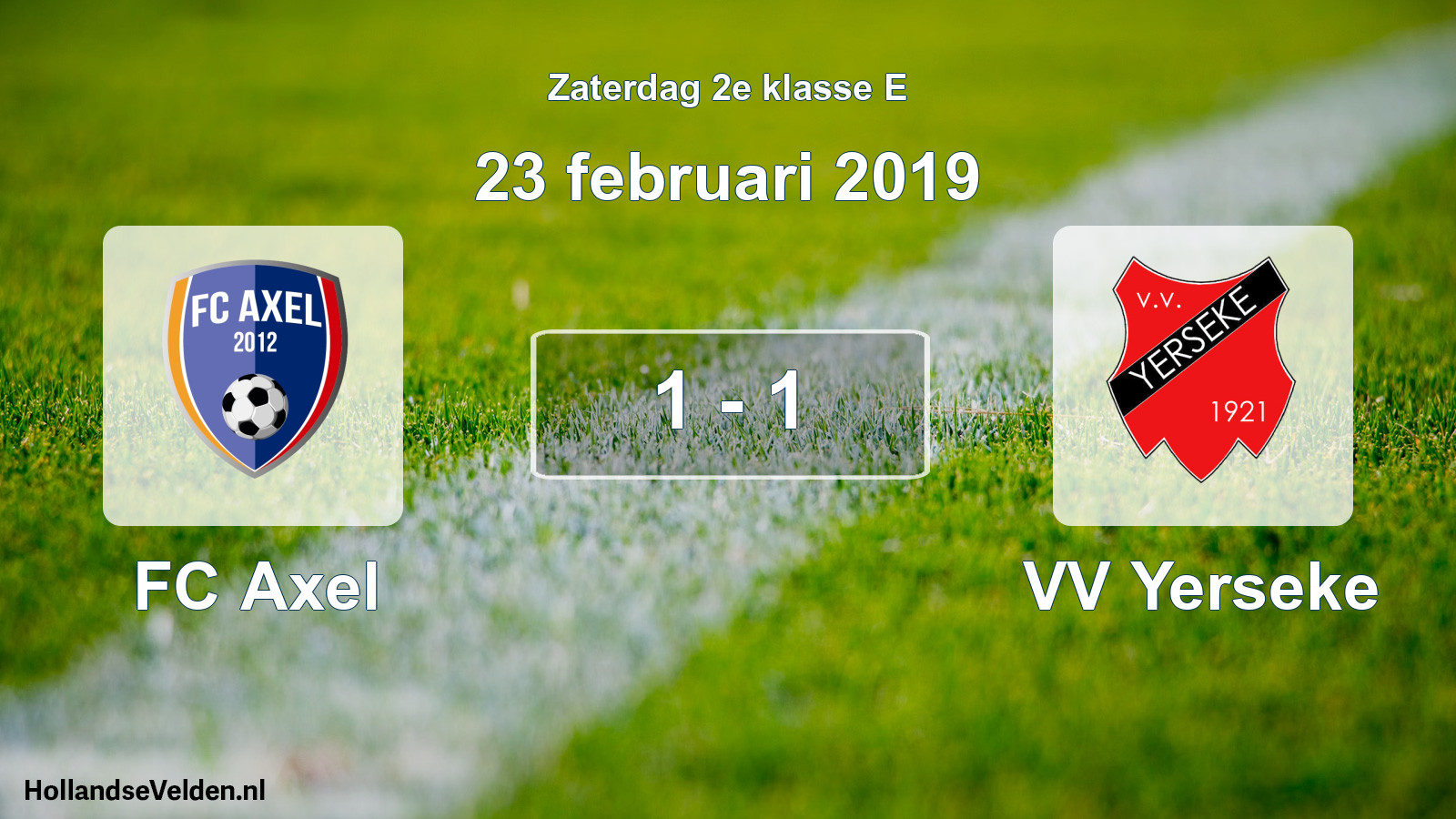 Total number of matches played: FC Axel - VV Yerseke 1 - 1 (23 February 2019)