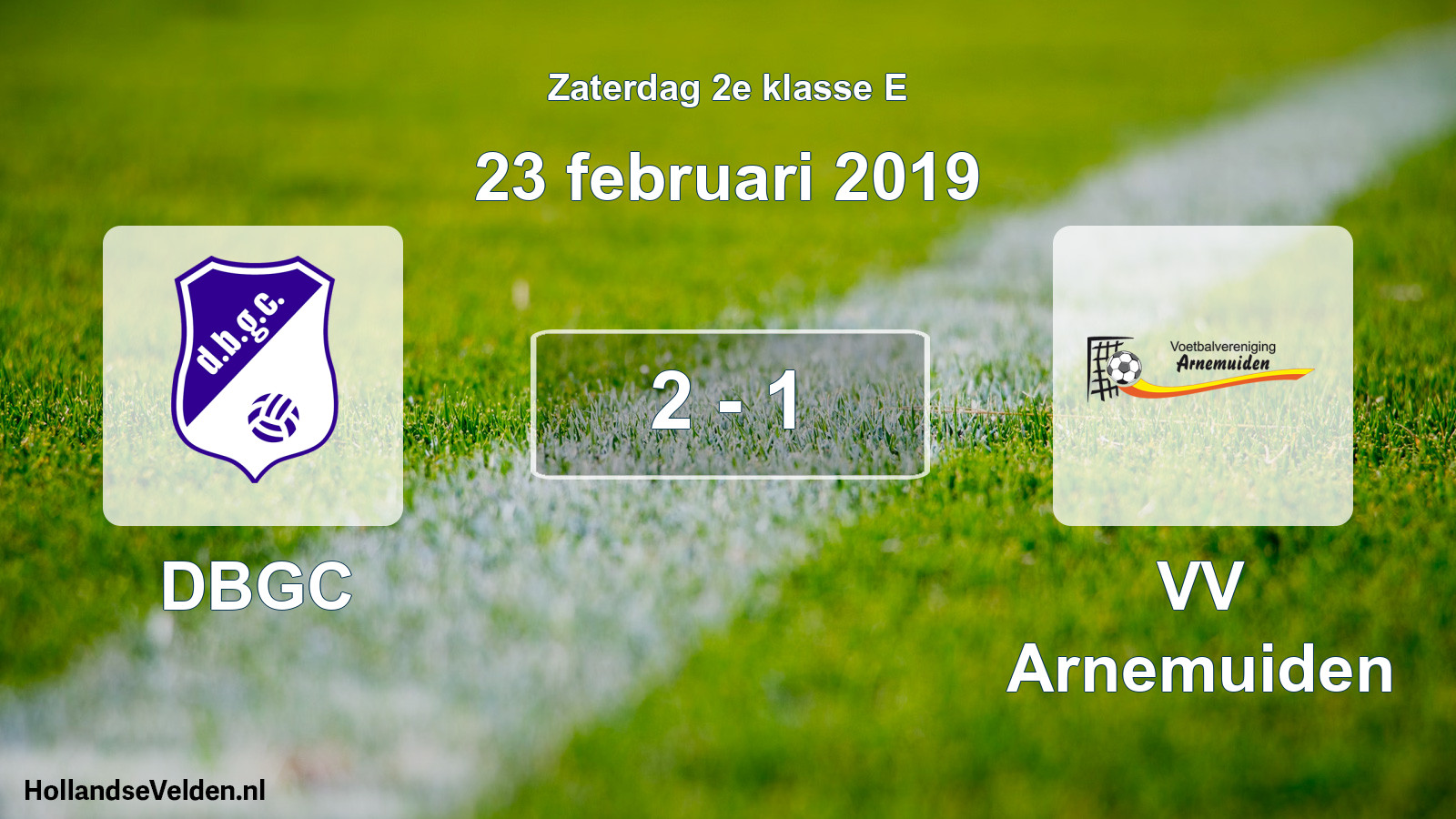 Total number of matches played: DBGC - VV Arnemuiden 2 - 1 (23 February 2019)