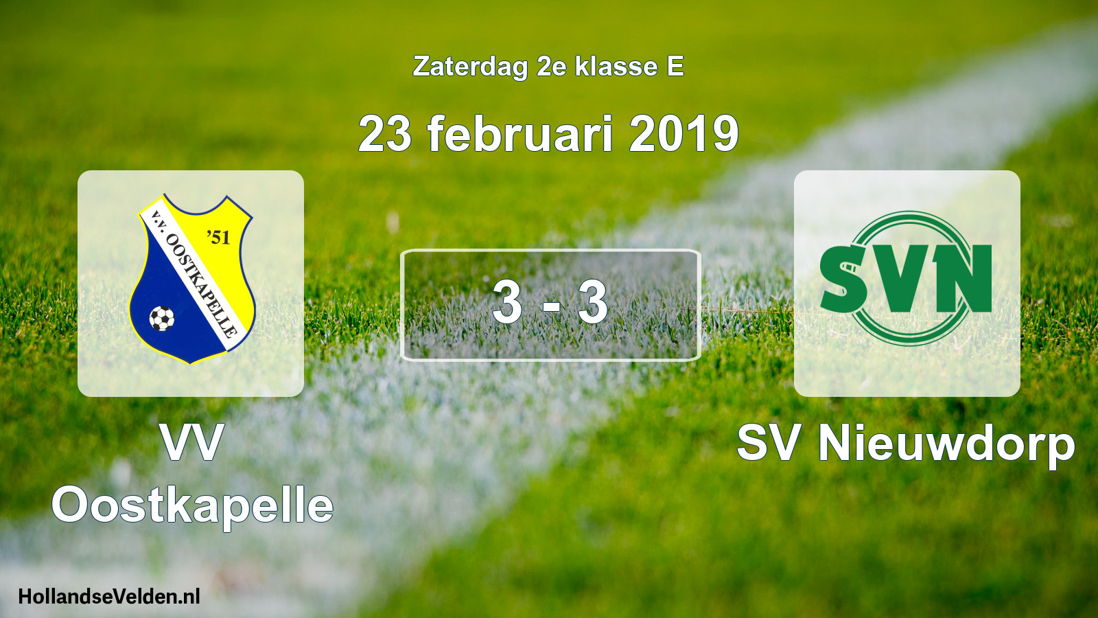 Total number of matches played: VV Oostkapelle - SV Nieuwdorp 3 - 3 (23 February 2019)