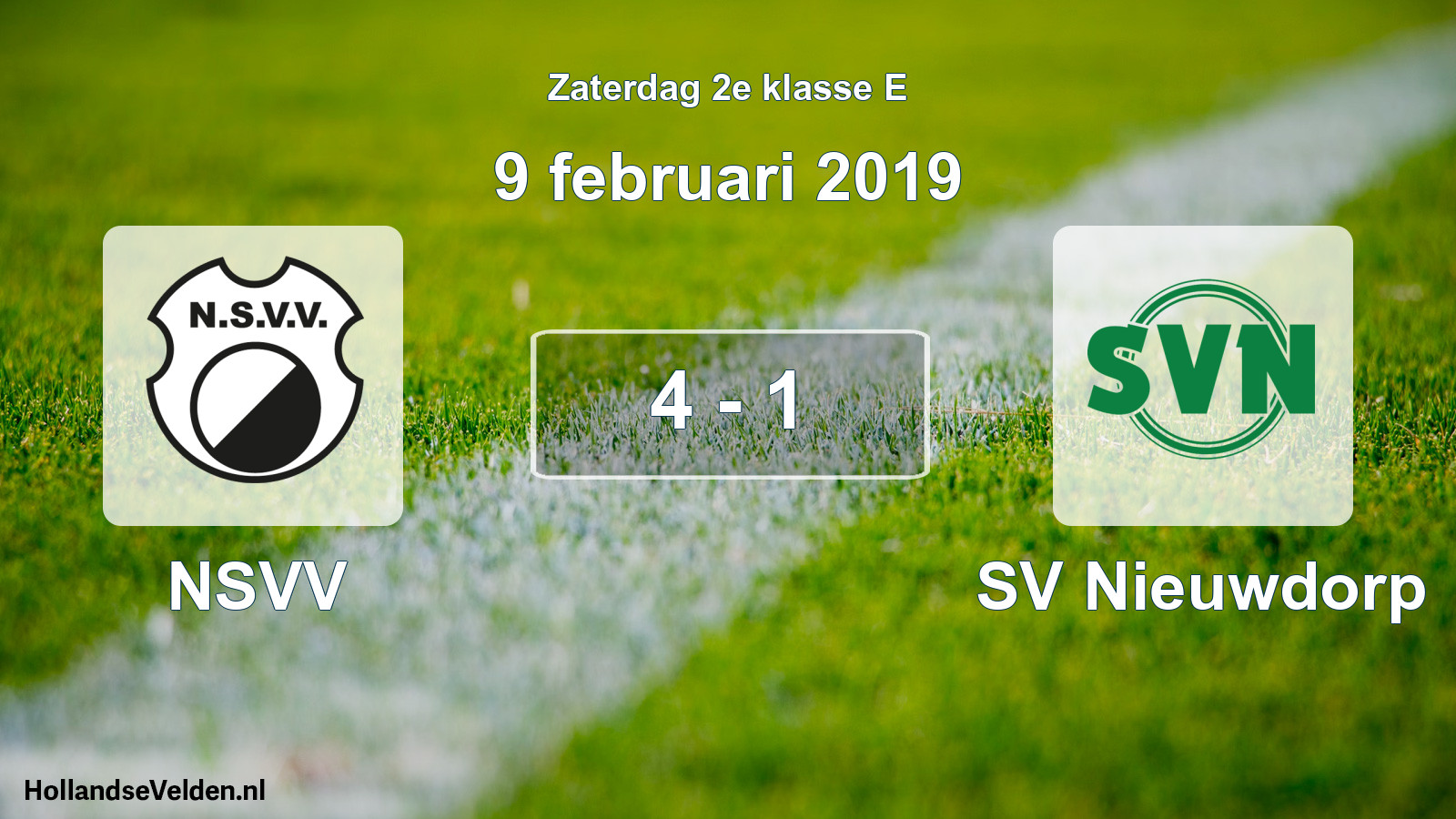 Total number of matches played: NSVV - SV Nieuwdorp 4 - 1 (9 February 2019)