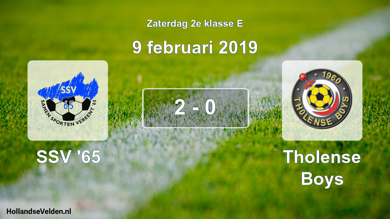 Total number of matches played: SSV '65 - Tholense Boys 2 - 0 (9 February 2019)