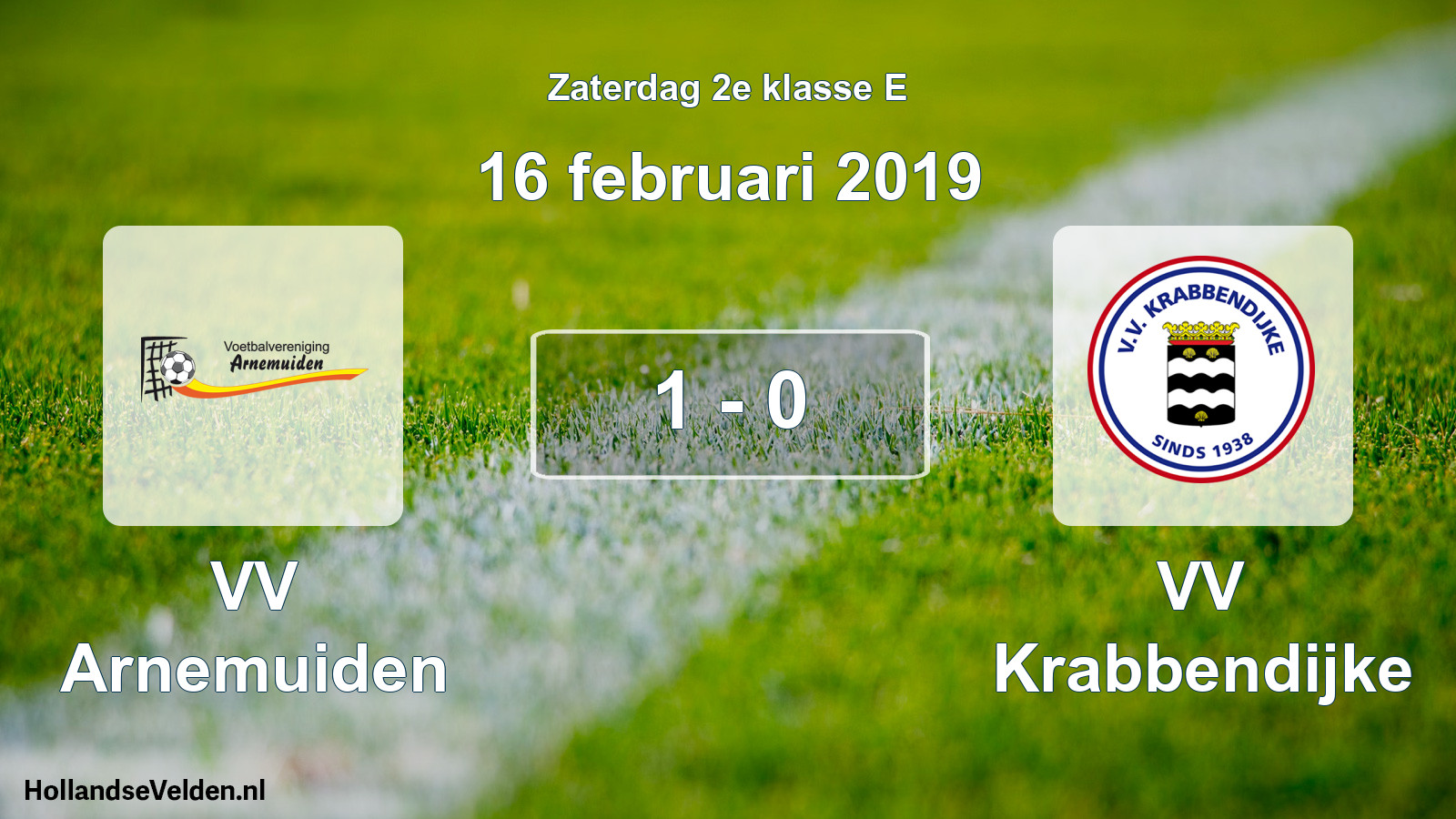 Total number of matches played: VV Arnemuiden - VV Krabbendijke 1 - 0 (16 February 2019)