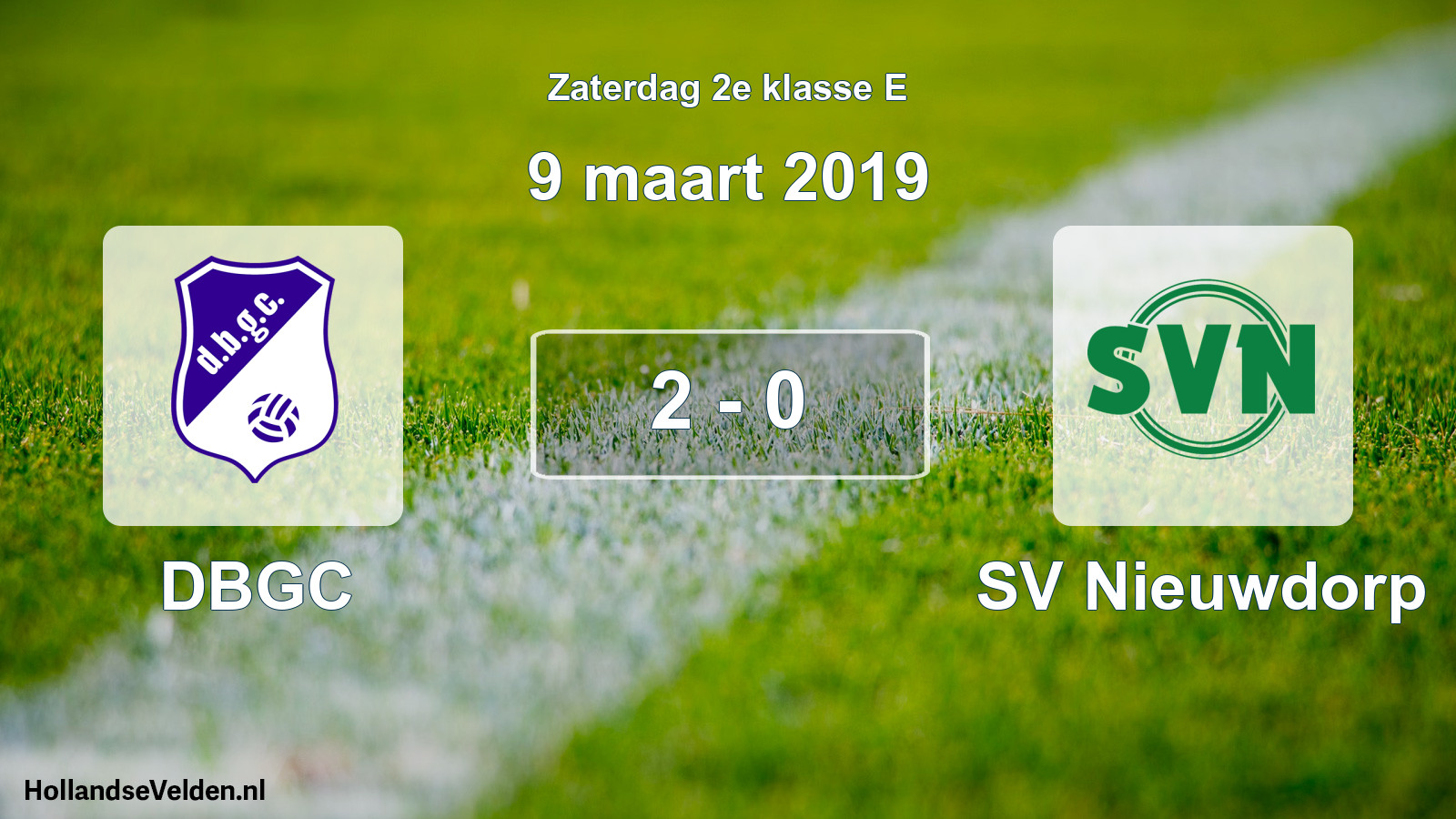 Total number of matches played: DBGC - SV Nieuwdorp 2 - 0 (9 March 2019)