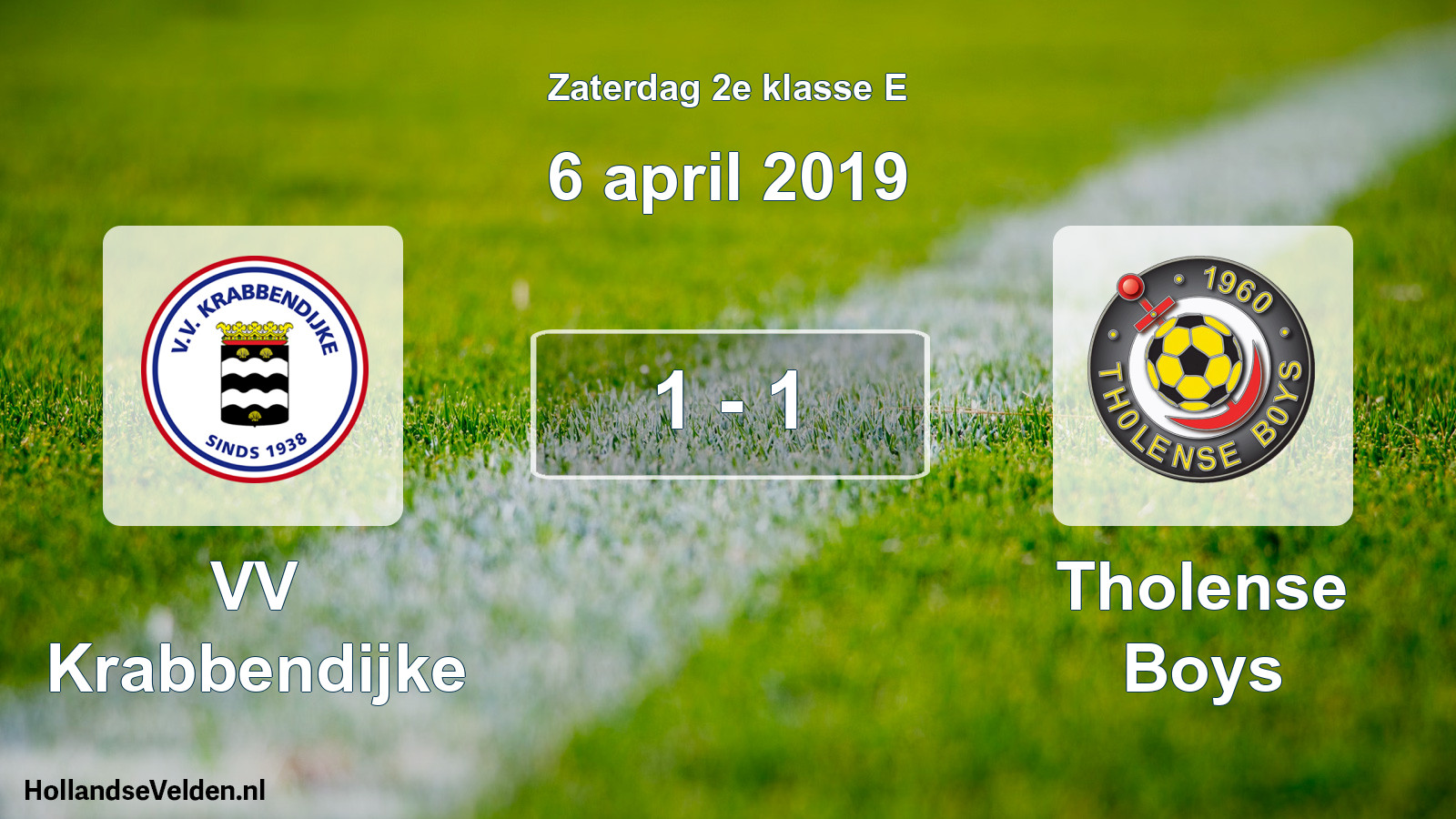 Total number of matches played: VV Krabbendijke - Tholense Boys 1 - 1 (6 April 2019)