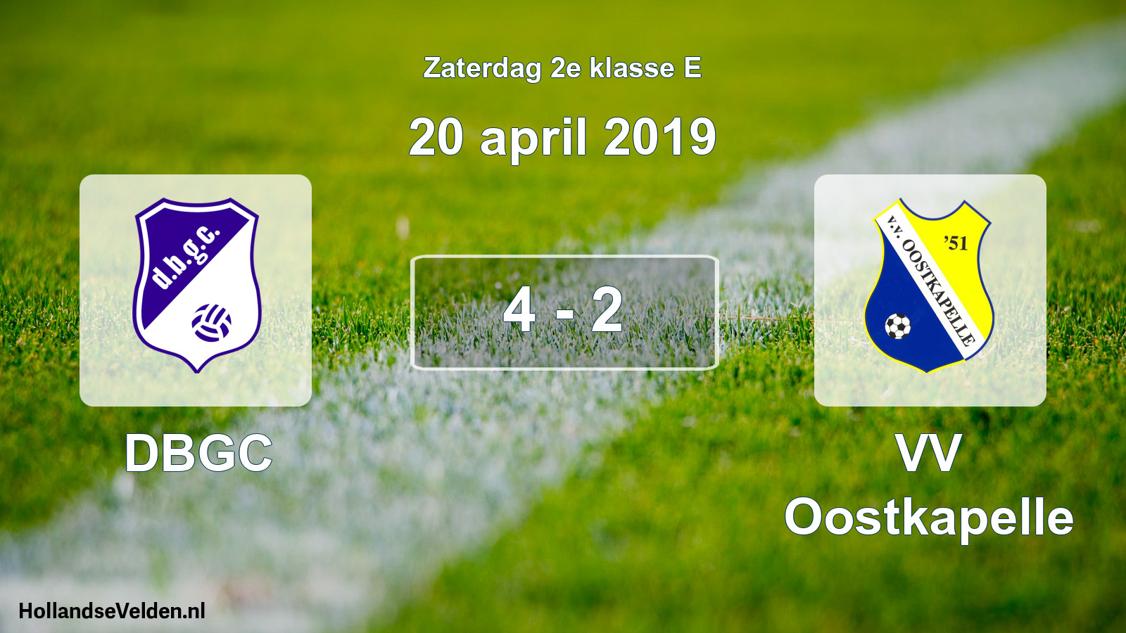 Total number of matches played: DBGC - VV Oostkapelle 4 - 2 (20 April 2019)