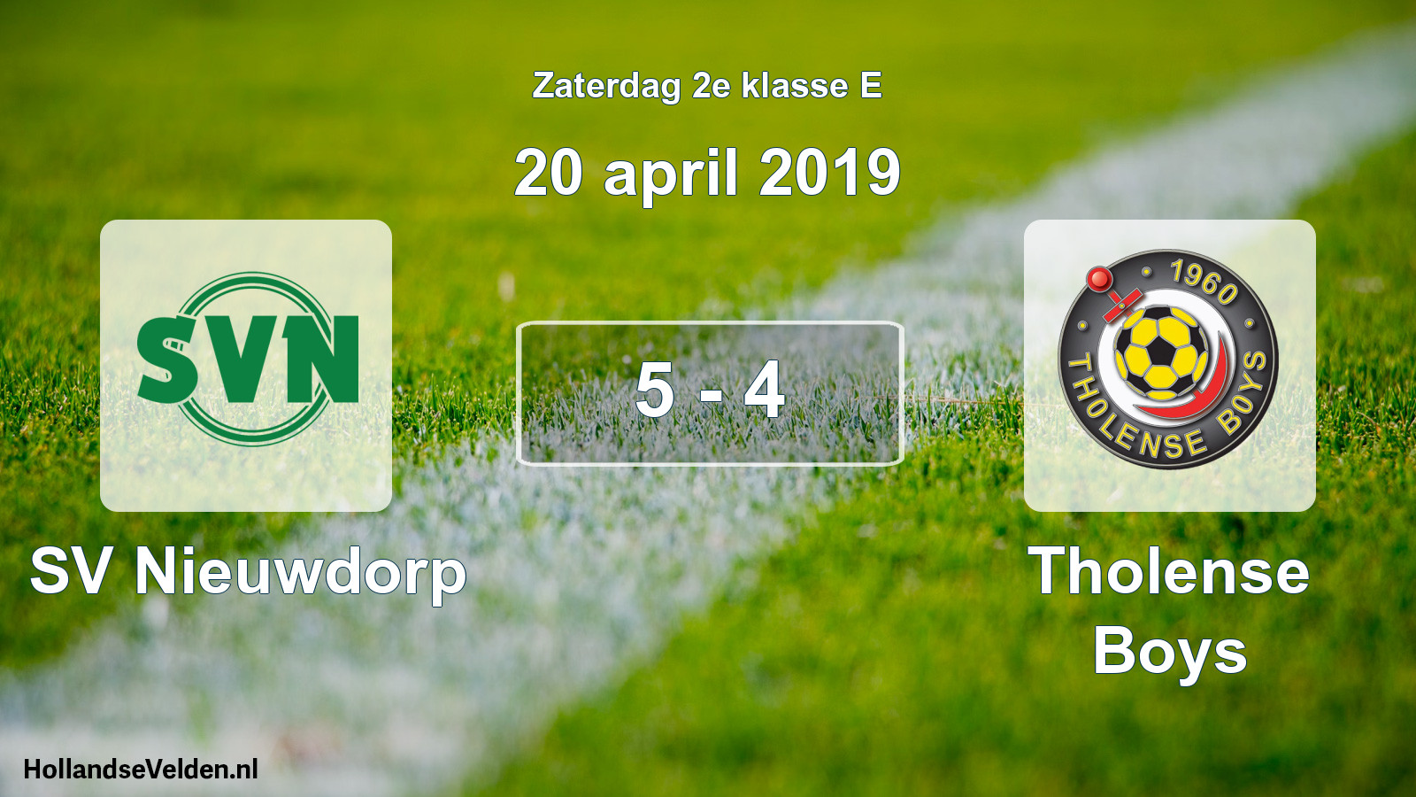 Total number of matches played: SV Nieuwdorp - Tholense Boys 5 - 4 (20 April 2019)