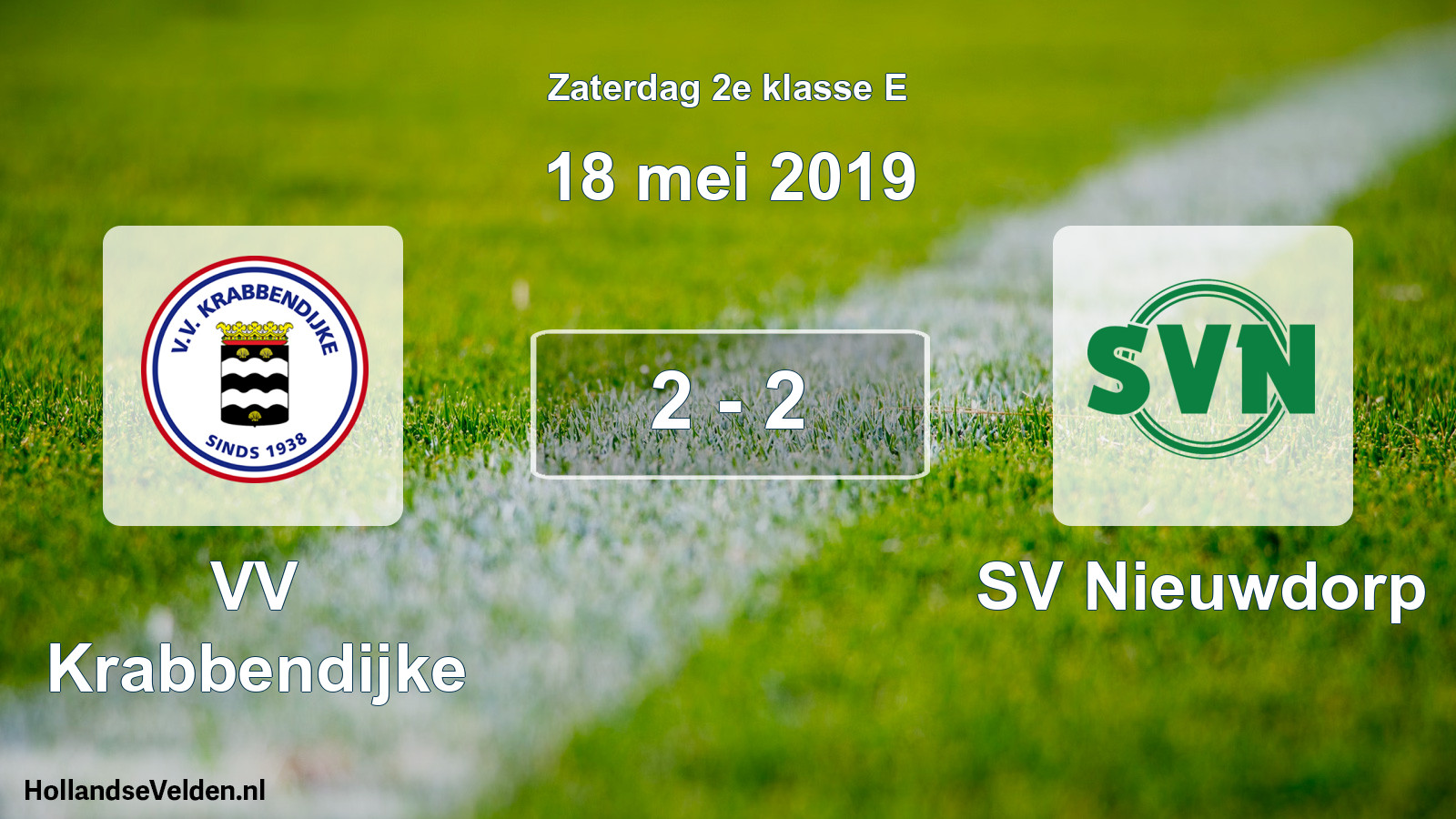 Total number of matches played: VV Krabbendijke - SV Nieuwdorp 2 - 2 (18 May 2019)